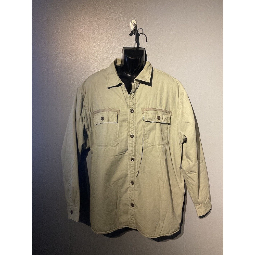 Levi’s Light Green Heavy Weight Fleece Lined Button Up Shirt Mens Size XL - Picture 1 of 7